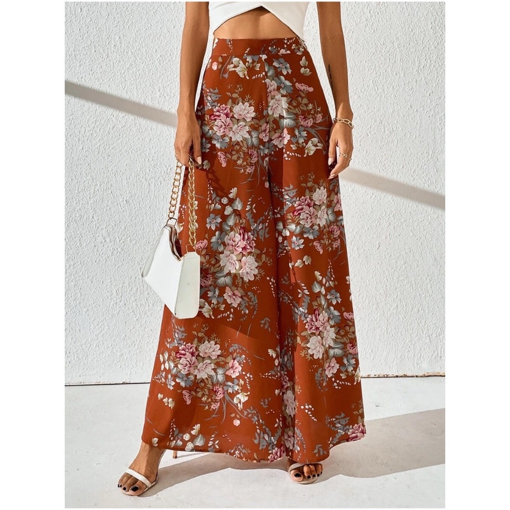 Boho Plus Wide Leg Palazzo Pants - Picture 3 of 10
